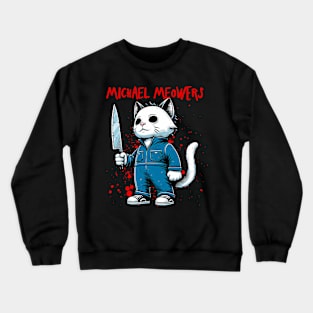 Michael Meowers Funny Cat Halloween Cat Lover Crewneck Sweatshirt